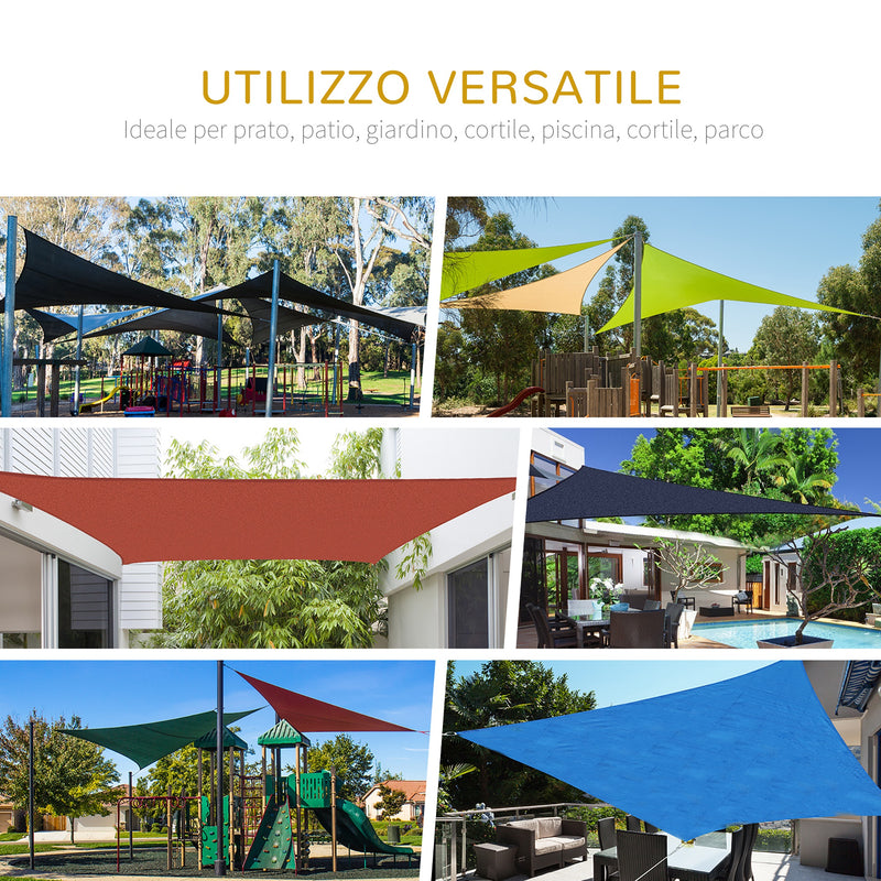 Tenda a Vela Triangolare Anti-UV e Traspirante 5x5x5 m con Ganci a D in Polietilene-8