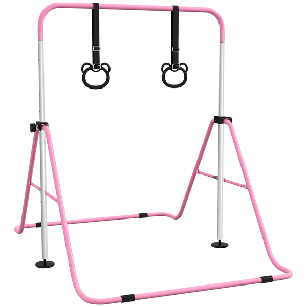 Sbarra per Ginnastica Artistica per Bambini Altezza Regolabile 88-128 cm 2 Anelli Rosa prezzo