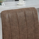 Set 2 Sgabelli da Bar con Poggiapiedi 44x50x109 cm in Pelle PU Marrone Scuro -8