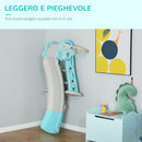 Scivolo per Bambini Pieghevole con Canestro Basket 140x87x75 cm Blu e Grigio  -8