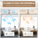 Ventilatore da Soffitto con Luce LED Bianca a 6 Velocità e Timer Ø132 x 43A cm in Metallo e Acrilico -6