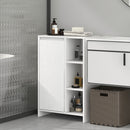 Mobile da Bagno 3 Ripiani Aperti e Armadietto 53x30x80 cm Bianco   -7