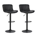 Set 2 Sgabelli alti da Bar 55x51x90/110 cm in Similpelle Nero-1