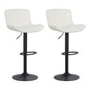 Set 2 Sgabelli alti da Bar 55x51x90/110 cm in Similpelle Bianco-1