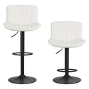 Set 2 Sgabelli alti da Bar 55x51x90/110 cm in Similpelle Bianco-4