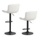 Set 2 Sgabelli alti da Bar 55x51x90/110 cm in Similpelle Bianco-5