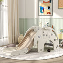 Scivolo da Interno con Canestro Design Elefante 163x57x75 cm Bianco Crema -2