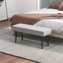 Panca Fondo Letto 100x35x45 cm in Finta Pelle Trapuntata e Gambe in Acciaio Grigio  -2