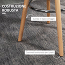 Set 2 Sgabelli da Bar Stile Nordico con Cuscino e Gambe in Legno Bianco -6