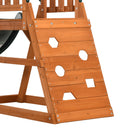 Set con Scivolo 2 Altalene da Giardino e Parete da Arrampicata per Bambini 261x269x228 cm in Legno-9