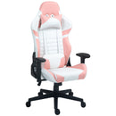 Sedia da Gaming Reclinabile 155° con Poggiatesta e Supporto Lombare 69x54x125-132,5 cm in Similpelle Rosa-1