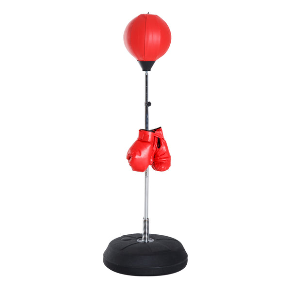 Punching Ball da Terra Altezza Regolabile Base Riempibile Ø43x126-144 cm Guantoni Inclusi Rosso sconto