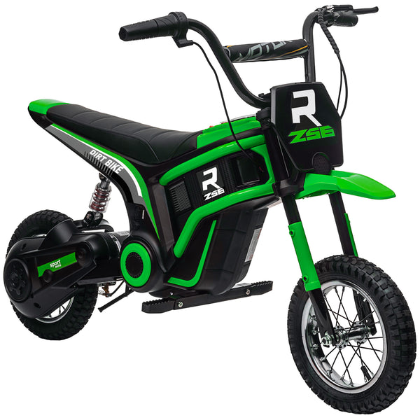 Moto Elettrica per Bambini con Acceleratore Manuale 2 Velocità 8-16km/h Verde sconto