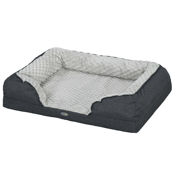 Cuccia Imbottita per Cani Taglia Media con Cuscino Rimovibile Lavabile 90x69x21cm Grigio Carbone online