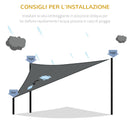 Tenda a Vela Triangolare Anti-UV e Traspirante 5x5x5 m con Ganci a D in Polietilene-7