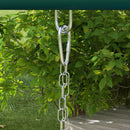 Set Altalene da Giardino Rotonda e Classica con Corda e Canestro 267x180x202 cm in Acciaio Giallo Verde e Blu-8