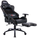 Sedia Gaming da Ufficio 68x55x129/139 cm con Poggiapiedi e Supporto Lombare Nera-3