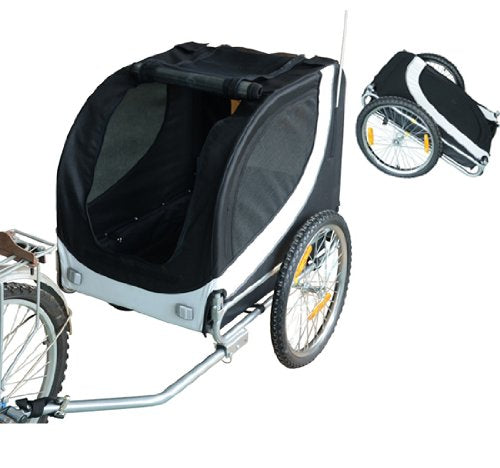 online Rimorchio per Animali Domestici Pieghevole da Bicicletta 130x90x110 cm Bianco e Nero