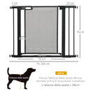 Cancellino per Cani Estensibile a Pressione con Chiusura Automatica 75-103x76 cm in Acciaio e ABS Nero-3