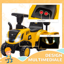 Camion Cavalcabile per Bambini con Pala e Rimorchio 91x29x44 cm Giallo  -6