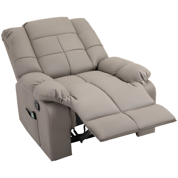 Poltrona Relax con 8 Punti Massaggio e Reclinazione a 165° 94x99x99 cm in Similpelle Grigio online