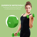 Set 2 Manubri Palestra 3 kg Pesi esagonali per Allenamento Verde-6