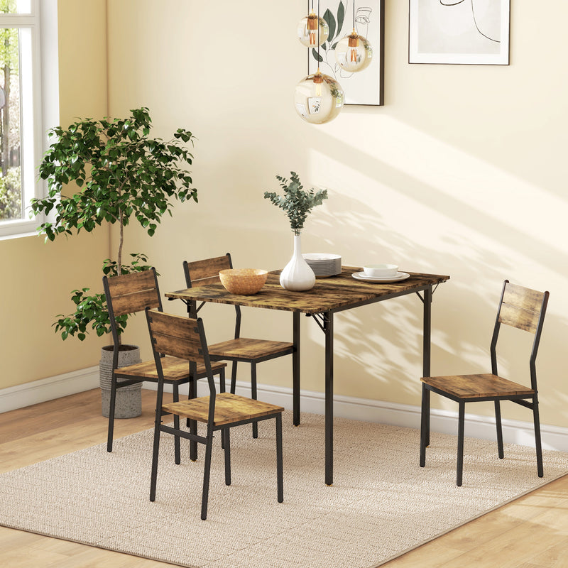 Tavolo da Pranzo a Ribalta 2-4 Persone Stile Industriale 120x79x79 cm Marrone Rustico-8