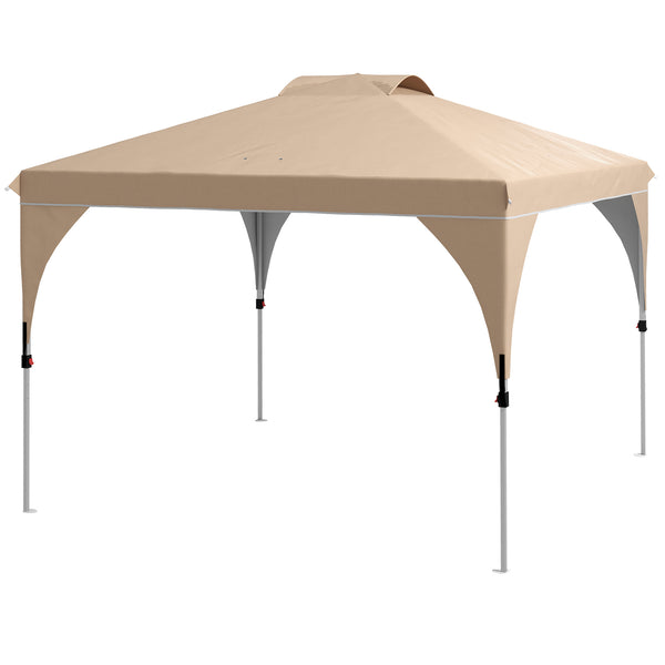 Gazebo da Giardino 3x3 m Pieghevole con Altezza Regolabile e Borsa di Trasporto con Ruote Beige prezzo