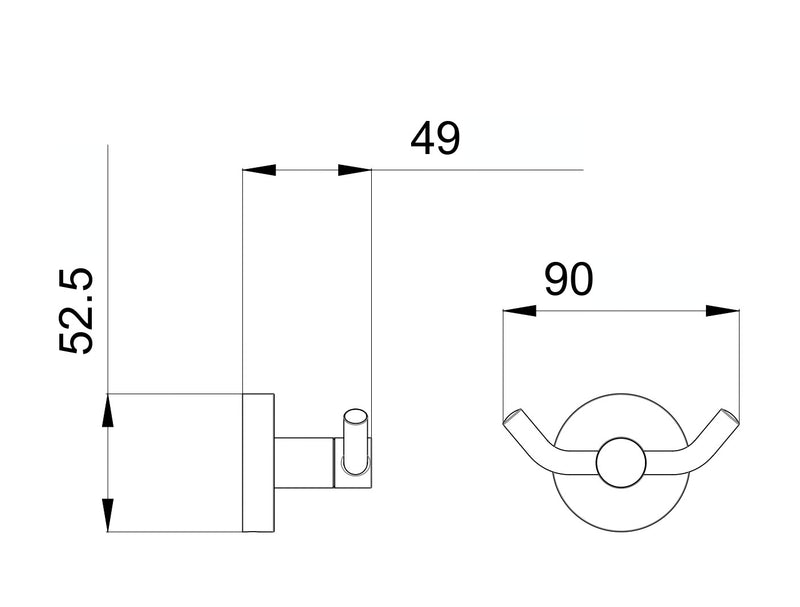 Appendino Bagno con Doppio Gancio in Acciaio Inox Cromato Bonussi-4