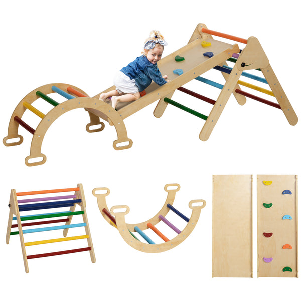 Gioco per Bambini 5 in 1 Triangolo e Arco Montessori Rampa per Arrampicata acquista