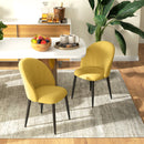 Set 2 Sedie Design Nordico 52x54x79 cm Tessuto Effetto Velluto Giallo   -7