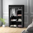 Armadio in Tessuto Portatile 103x43x162,5 cm Appendiabiti e 6 Ripiani Nero -7