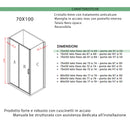 Box Doccia Angolare 1 anta Scorrevole con Profili Neri in Cristallo trasparente 6mm H195 Bonussi Sole Varie Misure-6