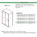 Box Doccia 3 Lati 1 anta Scorrevoli con Profili Neri in Cristallo trasparente 6mm H195 Bonussi Sole Varie Misure-4