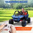 Macchina Elettrica per Bambini 24V Velocità 5-7km/h Guida Manuale e Telecomando Blu -9