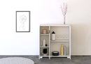  Credenza Alta 3 Ante 103x35x110 cm Riflesso Bianco Lucido -3