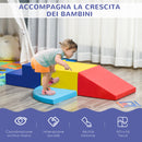 Set 4 Blocchi Costruzioni Morbide Modulabili per Bambini Multicolore  -4