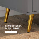 Cassettiera 4 Cassetti Design Moderno 60x40x90 cm in Legno e Alluminio Oro e Grigio Scuro -5