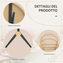 Set Tavolo con Vetro Temperato e 6 Sedie con Cuscini da Giardino in Acciaio e PE Rattan Naturale Nero e Beige-7