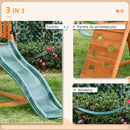 Set con Scivolo 2 Altalene da Giardino e Parete da Arrampicata per Bambini 261x269x228 cm in Legno-4