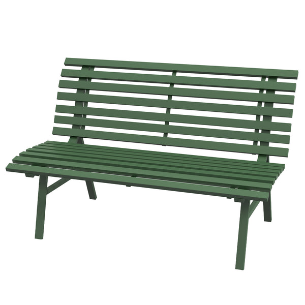 online Panchina da Esterno in Alluminio a 2 Posti a Doghe 123x67x79cm Verde