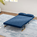 Divano Letto Schienale Regolabile 102x73x81 cm in Velluto Blu -7