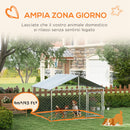 Recinto per Cani Taglia Media da Esterno 200x200x150 cm con Tetto Impermeabile Argento-5