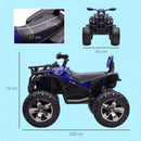 Quad Elettrico per Bambini 12V con Fari e Pedale Blu   -3