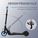 Monopattino Elettrico Pieghevole per Bambini Altezza Regolabile 75-80 cm Nero e Azzurro  -6