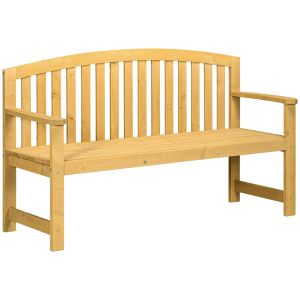 sconto Panchina da Giardino 2 Posti con Seduta e Schienale a Doghe 143x51x85 cm in Legno di Abete