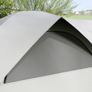 Tenda da Campeggio 4 Posti Impermeabile con Zona Notte e Zona Giorno 430x300x190 cm in Poliestere Grigio-9