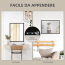 Specchio da Parete Rettangolare con Ganci 60x80 cm in Vetro e MDF Nero-5