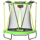 Trampolino Elastico per Bambini 3-10 Anni Ø140x155cm con Rete di Sicurezza Canestro e Palle Verde-1