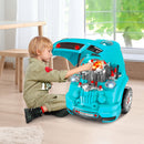 Officina Camion Giocattolo per Bambini 40x39x47 cm con 61 Accessori Nero e Azzurro  -2